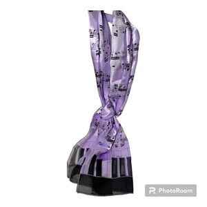 Purple and Black Piano and Musical Note scarf